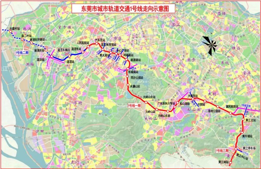 图片[1]-东莞地铁1号线线路图（高清版）-莞事通